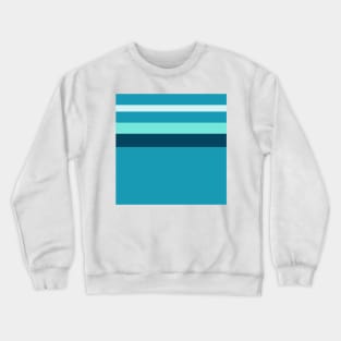 An extraordinary harmony of Water, Sky Blue (Crayola), Water Blue and Midnight Green (Eagle Green) stripes. Crewneck Sweatshirt